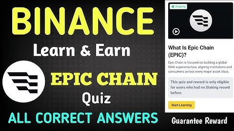 Binance Epic Chain (EPIC) Quiz | Learn and Earn | Binance Academy | How to Participate