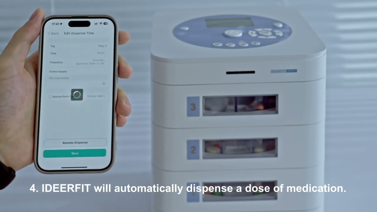 How to operate the pill dispenser on remote?