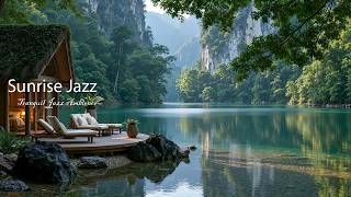 Sunrise Jazz In Peaceful Green Cabin Ambience | Soft Piano Background Music For Start Your Day screenshot 1