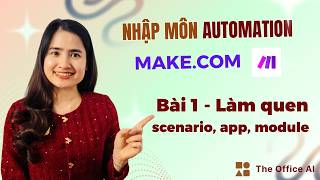[Bài 1] Làm quen giao diện Make.com, scenario, app và module