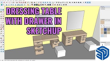 DRESSING TABLE WITH DRAWER IN SKETCHUP