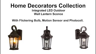 Home Decorators Collection Outdoor Lantern With Motion Sensor and Photocell.