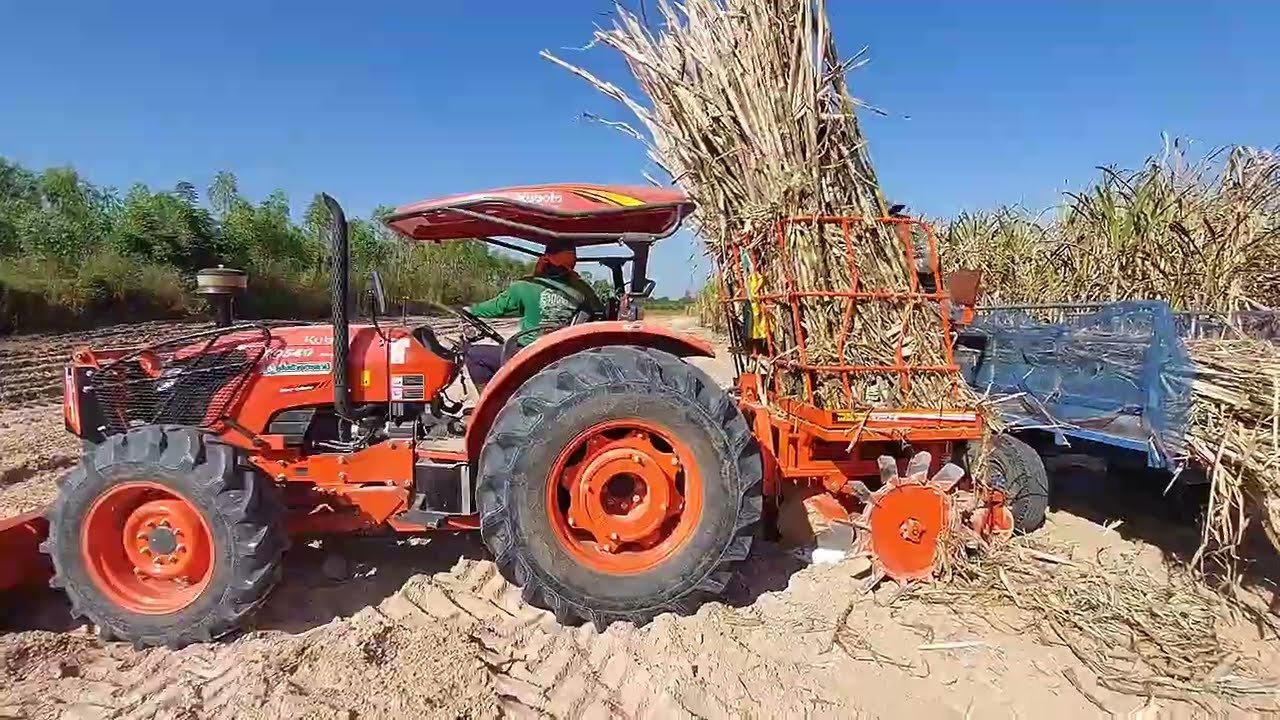 คูโบต้าM9540s ปลูกอ้อยข้ามแล้งกับหางตราช้างดินทรายสวยๆ#มาแรง #ขึ้นฟีต