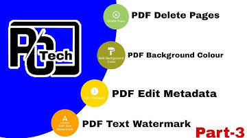 Delete Page,Add Background Colour,Text Watermark & Metadata ||PDF Utility Part-3 || PC Tech || Hindi