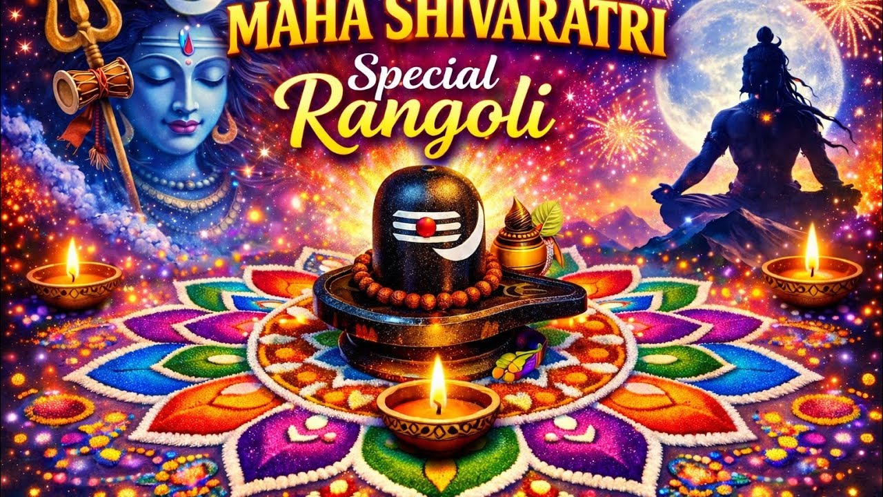 Shivaratri Special Rangoli 2026 | Easy and Beautiful Rangoli#sivarathrirangoli#sivarathri2026