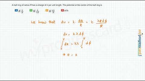 A half ring of radius R has a charge of λ per unit length.