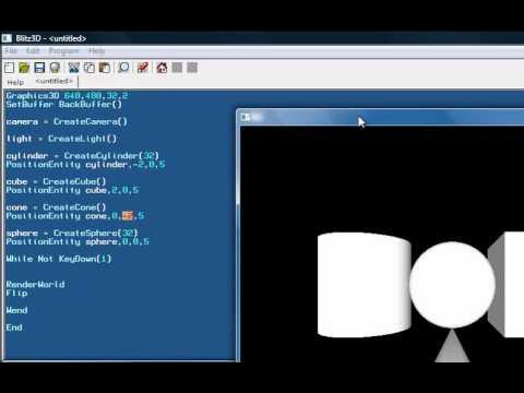 Blitz3D Tutorial - 2 - Primitive Objects - YouTube