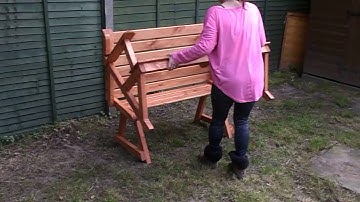 Handmade upcycled wooden folding bench table by ParcDlo Desings