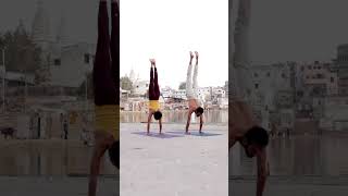 Synchronized Scorpion Handstand | Advanced Yoga