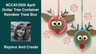#CCAY2020 Reindeer Treat Box from Dollar Tree Magnetic Container
This is the last Saturday of the month, so it is time for a Christmas project! I know many of us are still staying at home, but Dollar Tree is considered an essential business, so if you can get out, you may be able to get a few of these plastic, magnetic containers. They come in a few colors, are about 3 3/4 diameter, and fit five Lindt truffles or similar-sized candy.
I wrapped the container with a 3/4 by 12 strip of patterned paper, and because I was creating a hanging version, I mounted that strip on a card stop strip for strength. Then, two more 3/4 by 12 pieces of paper made the antlers, because in the reindeer world, both the males and females have antlers.
I hope you enjoy this fun and sweet Christmas Craft, and remember to search for all of the Christmas videos using #CCAY2020. And, a big THANK YOU to Paulette Fullard and Lisa from happycrafter for inspiring us to craft Christmas all year!!
Visit RejoiceAndCreate.com for more information.
https://www.dollartree.com/jot-magnetic-round-metal-containers-375-in/196722
Until we meet again, may your days be blessed! Smiles, Darby #CCAY2020 Reindeer Treat Box from Dollar Tree Magnetic Container