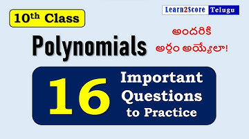 Polynomials Important Questions Class 10 in Telugu