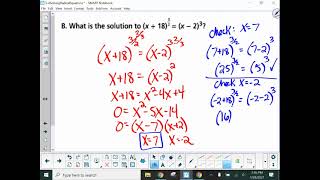 5-4 Solving Radical Equations Part 2