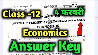 Class 12 Economics Answer Key | 4 February Answer Key | Class 12 Economics Answer Key 4 February
