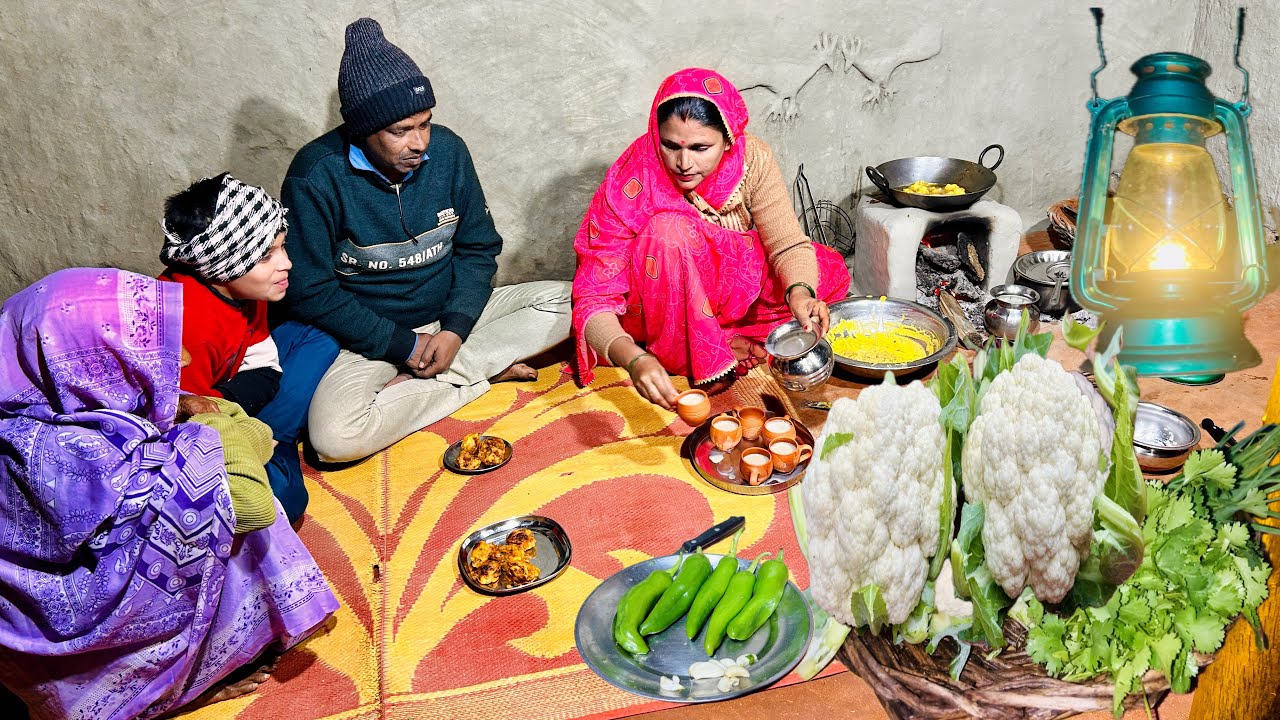 दिन ढलते ही शुरू होती हैं हमारी डिनर की तैयारी🥬Winter Villege Special Recipe🌸Villege Dinner Routine