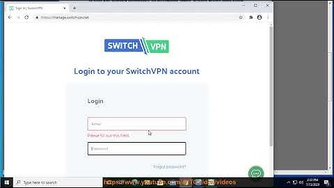 Fix Unable to login. Invalid username & password issue while logging into SwitchVPN