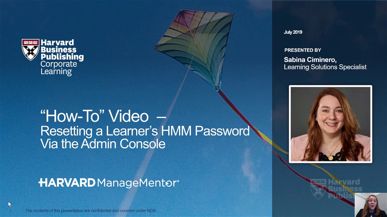 HMM How To Video Resetting a Learner's HMM Password