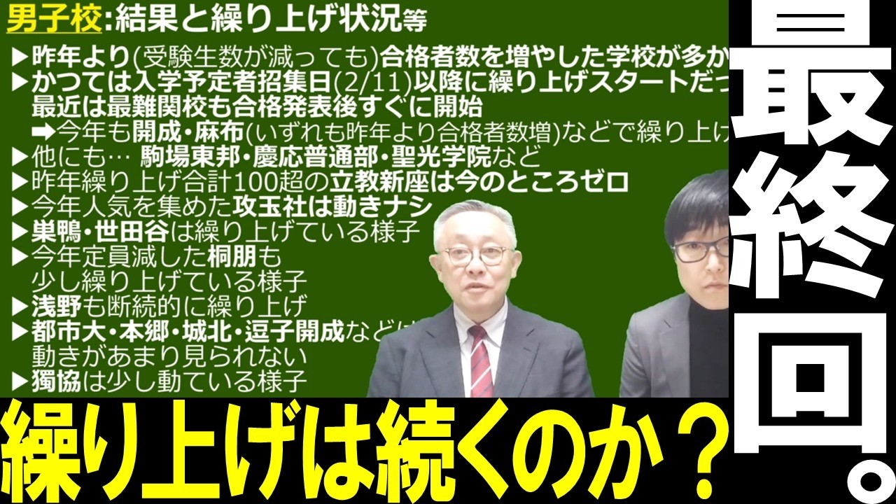 【中学受験】2026年度 総まとめ「結果と繰り上げ状況」※2025年2月16日時点