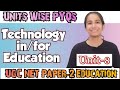 Unit-8  Technology in/for Education Unit Wise PYQs UGC NET Education June 2026 #ugcneteducation