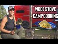 Wood Stove Camp Cooking Dinner- FISH TACOS / Van Life / Nomadic Family / Full Time RV