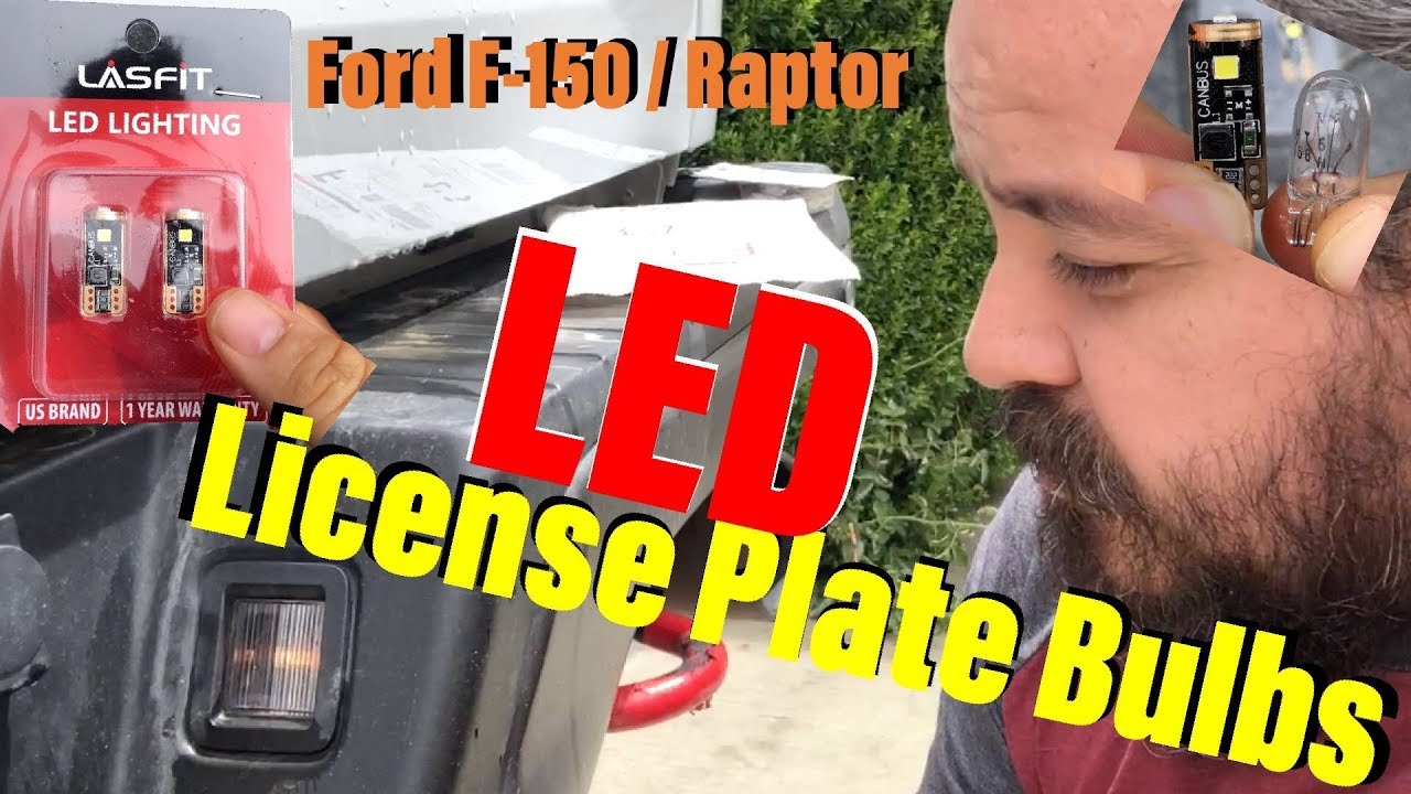Ford F150 Raptor LED license plate bulbs YouTube