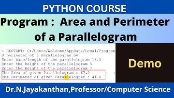 Python Program to Calculate Parallelogram Area and Perimeter with Ease! || Demonstration