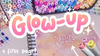 Sketchbook MAKEOVER ✩ Custom Cover + First Page Drawing