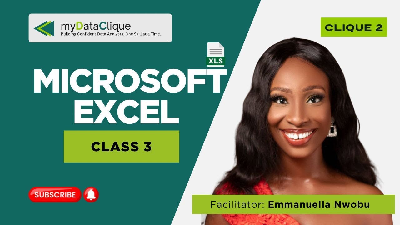 Data Analytics | Excel Class 3 | clique 2 - YouTube