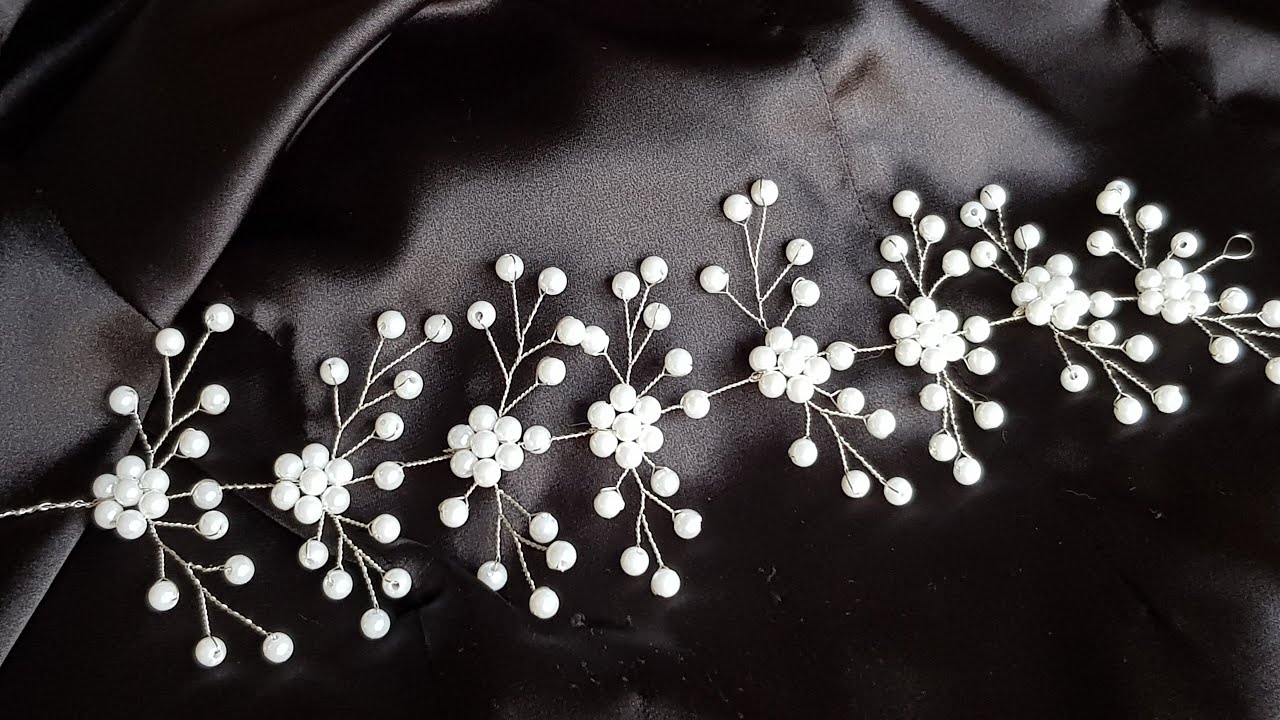 İncili Gelin Tacı Yapımı - DIY Beaded Bridal Hairvine