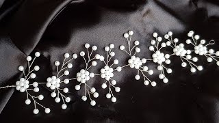 İncili Gelin Tacı Yapımı - DIY Beaded Bridal Hairvine