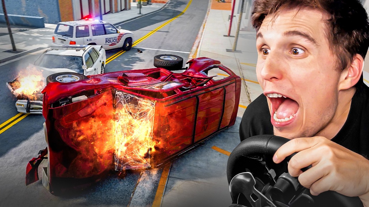 Flucht vor der Polizei endet in ZERSTÖRUNG | BeamNG KARRIERMODUS