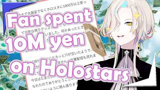 Uyu gets Marshmallow from a super whale fan whos spent 10M yen on Holostars【Holostars EngSub】