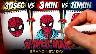 Drawing Spider-Man in 30 sec, 3 min, 10 min