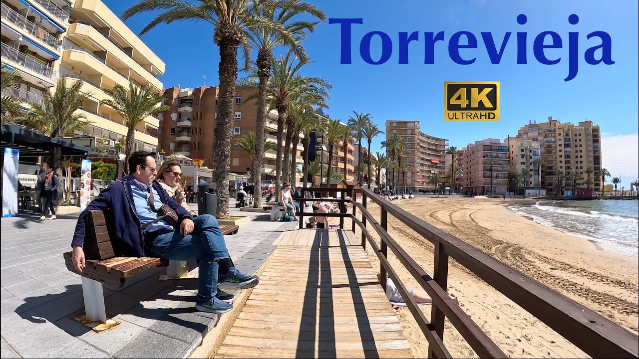 [4K] Torrevieja, Costa Blanca⎮Bus Ride into Central Bus Station⎮Walking Tour to Playa del Cura 🇪🇸