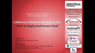 HCC Webinar: California Children's Services (CCS)-  How to Access Care