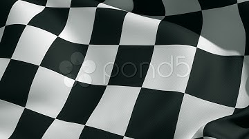 Checkered Flag Closeup. Stock Footage