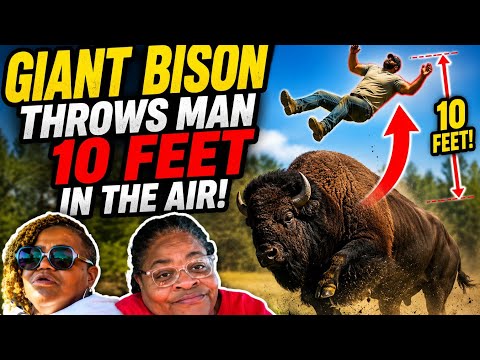 Giant Bison Launches Man 10 Feet Into the Air! 😱
