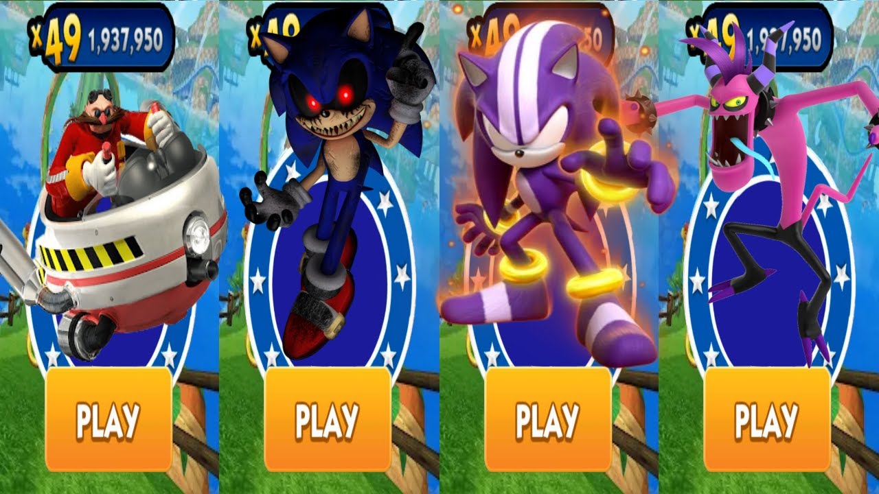 Sonic Dash - Sonic Exe vs Darkspine vs All Bosses Eggman Zazz All 67 ...