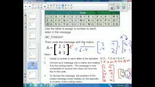 Algebra 2 4 7c encrypting messages with inverse matrices