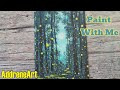 Easy Acrylic Landscape Painting Tutorial | Firefly Forest