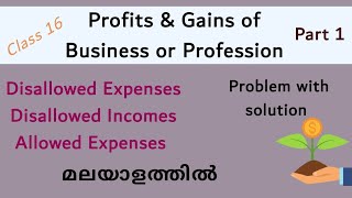 Profits & Gains of Business or profession |Disallowed Expenses, Incomes |Allowed expenses | problem