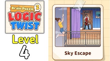 Brain Puzzle 2 Logic twist level 4 sky escape Walkthrough Solution 