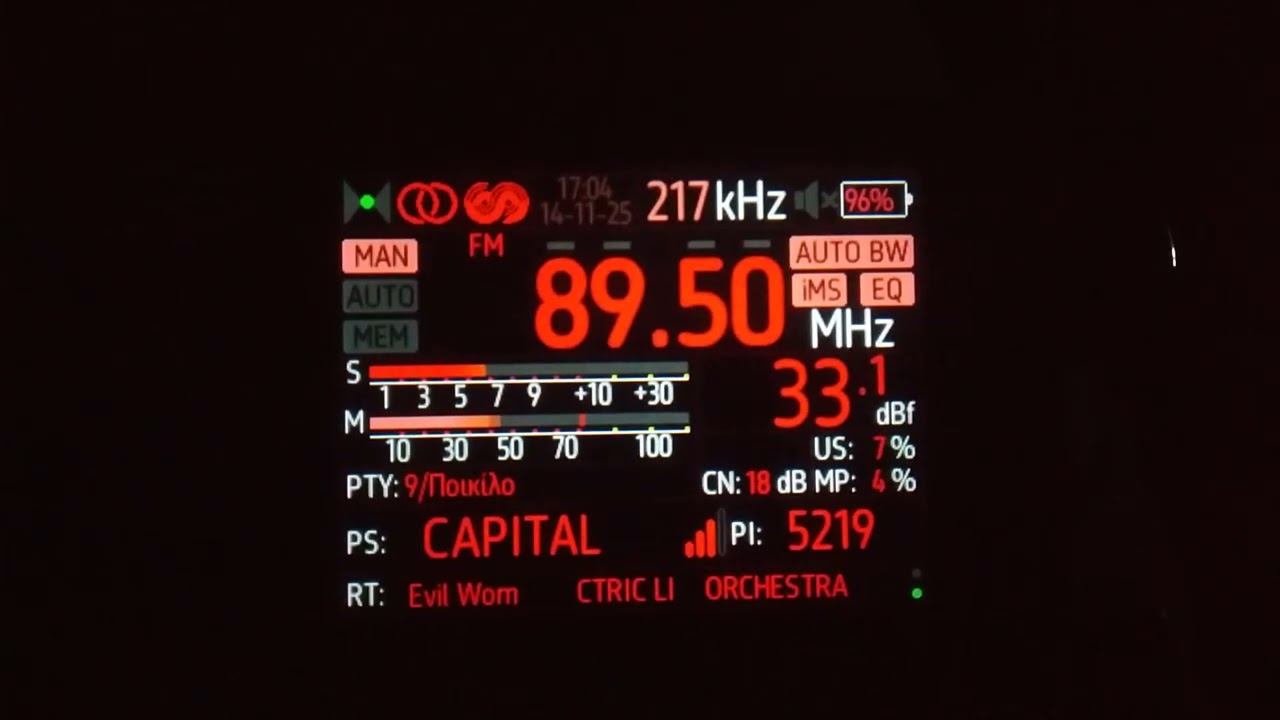 FM DX reception via tropo of radio capital from palizzi in Arta Greece 14/11/2025