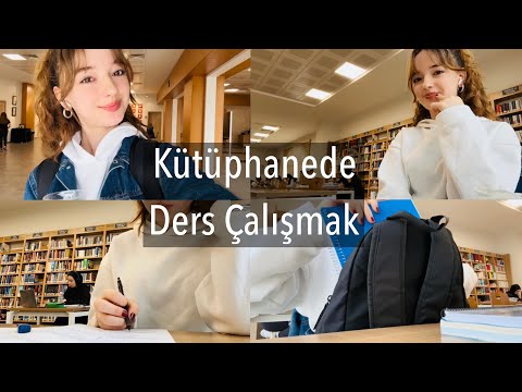 KÜTÜPHANEDE DERS ÇALIŞMAK||Sınavlar geldi yks ders çalışma gülüğüm,Ecre Ay