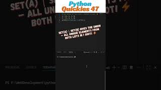 Get Union of Two Lists ⚡ in python | PyQuickies #47 #python #coding