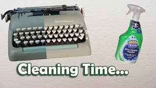 Cleaning a typewriter with SCRUBBING BUBBLES!