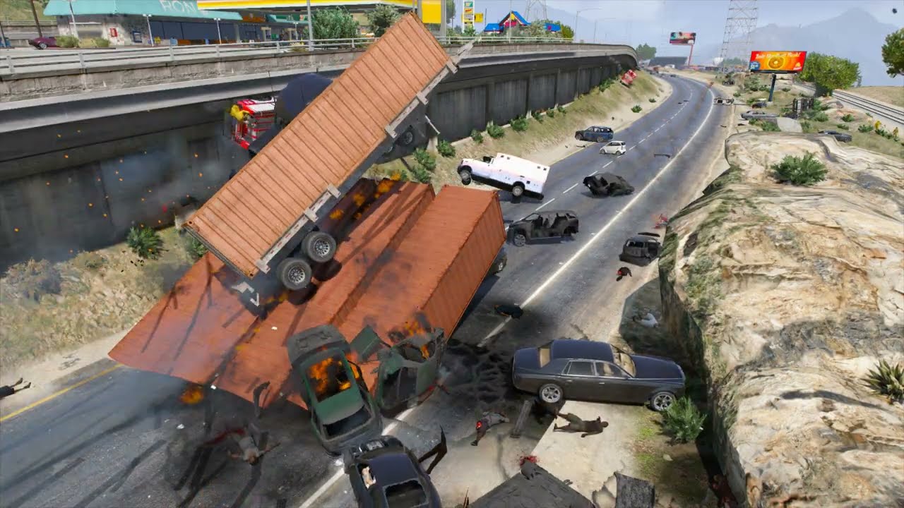 Highway Container Stunt Jump- Grand Theft Auto V 2025