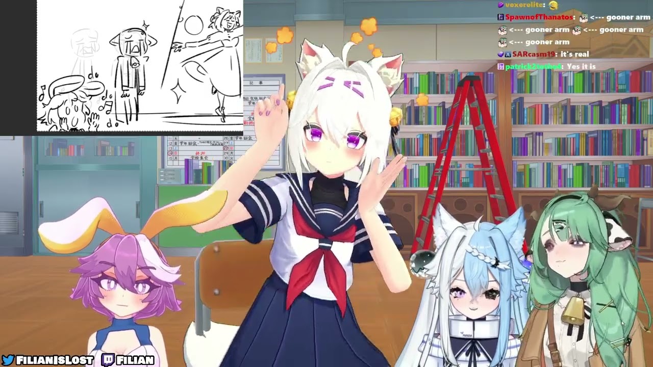 Crelly brings up goon arm during her collab w/ Filian, Aquwa & Honey