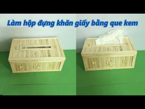 Video Làm hộp đựng khăn giấy bằng que kem | Tình handmade - youtube
