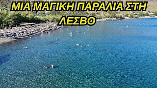 Μια πανέμορφη παραλία σχεδόν δίπλα στη πόλη της Μυτιλήνης.