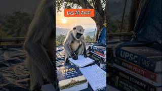 बंदर का IAS की तैयारी 😀 #funny #shilpisaroja #thetharpuns #monkey